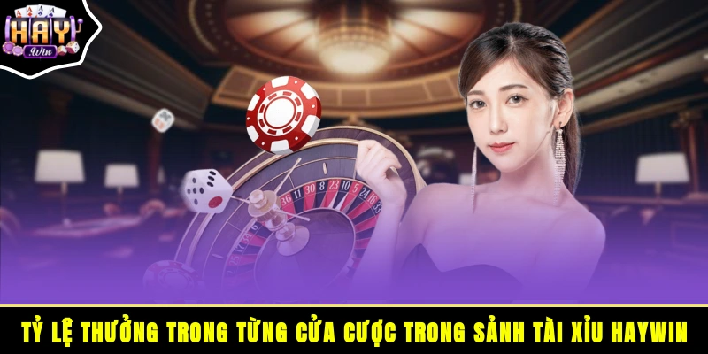 Tỷ lệ thưởng trong từng cửa cược trong sảnh tài xỉu HAYWIN